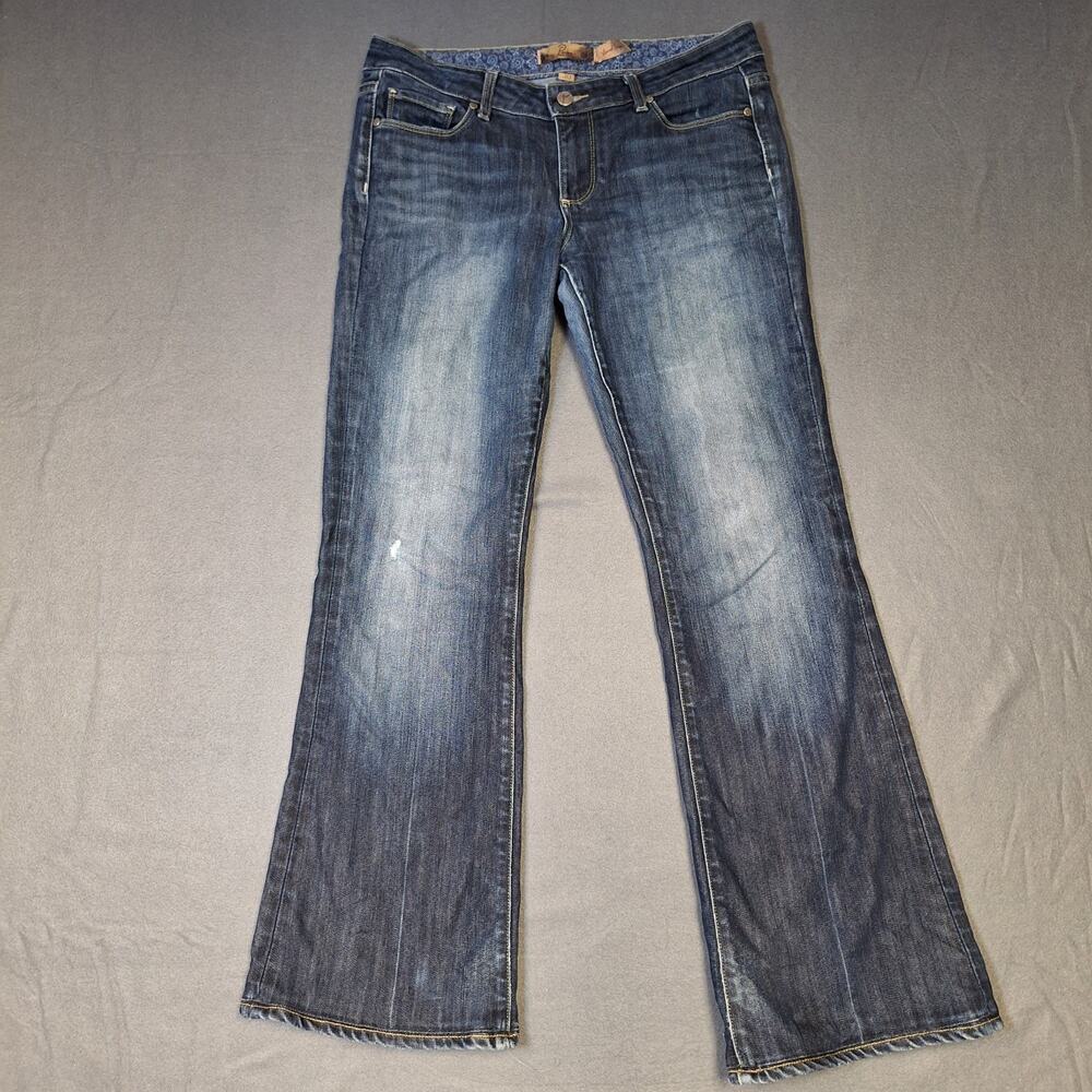 Paige Laurel Canyon Bootcut Jeans Streetwear Medium Wash Blue Womens Size 30